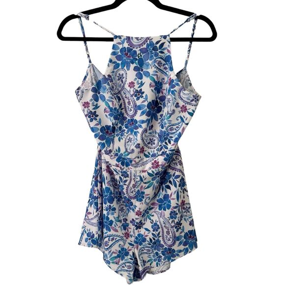 Show Me Your Mumu Afton Tie Back Floral Romper Huckleberry Stretch Size Small - Picture 7 of 12